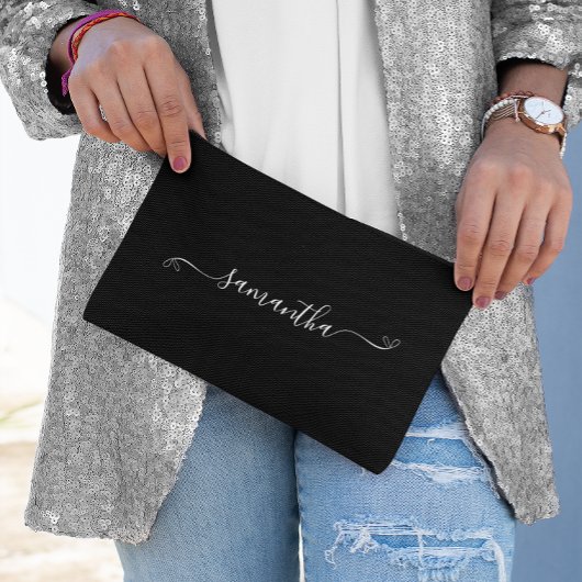 Zwart en wit cute strik handtekening naam etui