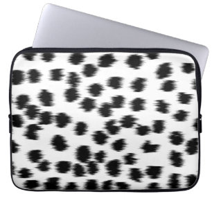 Zwart en wit Dalmatiaans afdrukpatroon. Laptop Sleeve
