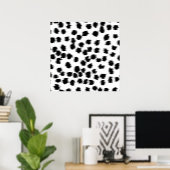 Zwart en wit Dalmatiaans afdrukpatroon. Poster (Thuiskantoor)