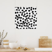 Zwart en wit Dalmatiaans afdrukpatroon. Poster (Keuken)