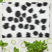 Zwart en wit Dalmatiaans afdrukpatroon. Theedoek (Gevouwen)