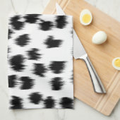 Zwart en wit Dalmatiaans afdrukpatroon. Theedoek (Quarter Fold)