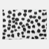 Zwart en wit Dalmatiaans afdrukpatroon. Theedoek (Horizontaal)