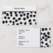 Zwart en wit Dalmatiaans afdrukpatroon. Visitekaartje (Voorkant / Achterkant)