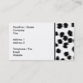 Zwart en wit Dalmatiaans afdrukpatroon. Visitekaartje (Achterkant)
