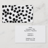 Zwart en wit Dalmatiaans afdrukpatroon. Visitekaartje (Voorkant / Achterkant)