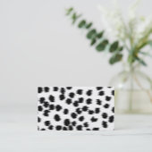 Zwart en wit Dalmatiaans afdrukpatroon. Visitekaartje (Staand voorkant)