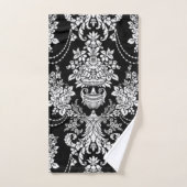 Zwart en wit damast. bad handdoek (Handdoek)