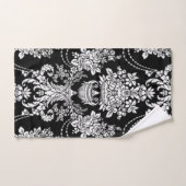 Zwart en wit damast. bad handdoek (Handdoek)