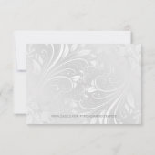 Zwart en wit damast bijpassende RSVP kaart (Achterkant)