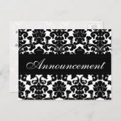 Zwart en wit Damast Huwelijksannulering Kaart (Voorkant / Achterkant)
