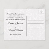 Zwart en wit Damast Huwelijksannulering Kaart (Achterkant)