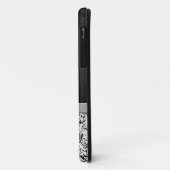 Zwart en wit damast met monogram Case-Mate iPhone case (Achterkant/links)
