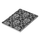 Zwart en wit damast notitieblok (Linkerzijde)