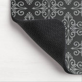 Zwart en wit damast patroon muismat (Hoek)