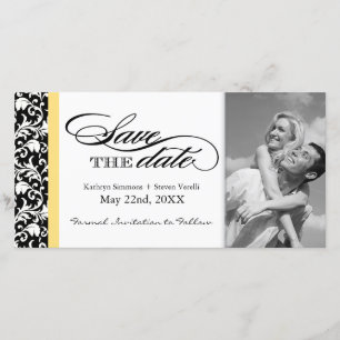 Zwart en wit damast  Save The Date