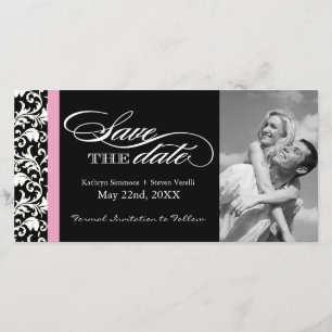 Zwart en wit damast  Save The Date