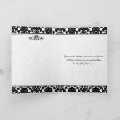 Zwart en wit damasten bedankkaart (Binnen)