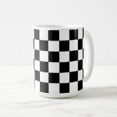 Zwart en Wit Dambord Retro Mok Kop (Voorkant rechts)