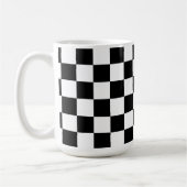 Zwart en Wit Dambord Retro Mok Kop (Links)