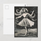 Zwart en wit dansen met de octopus briefkaart (Voorkant / Achterkant)