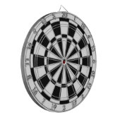 Zwart en wit dartbord (Voorkant Links)