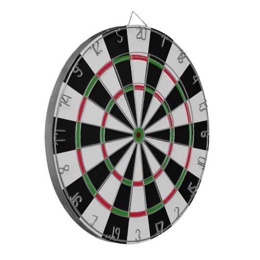 Zwart en wit dartbord (Voorkant Links)