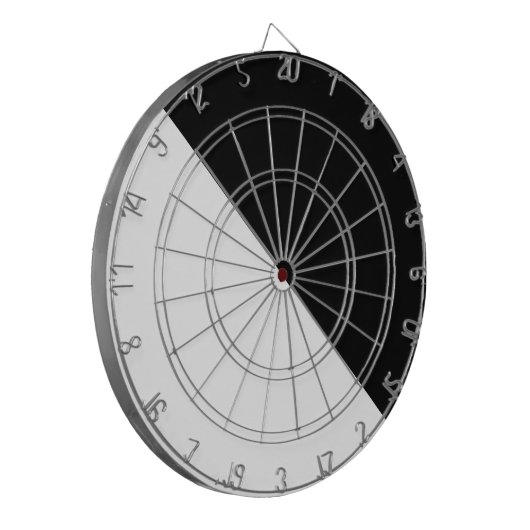 Zwart en wit dartbord (Voorkant Links)