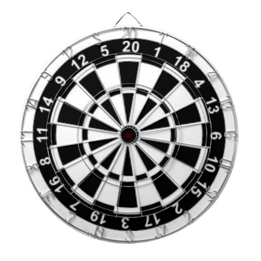 Zwart en wit dartbord (Voorkant)
