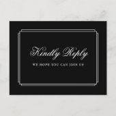 Zwart en Wit Deco Liedverzoek RSVP Ansichtkaart Uitnodiging Briefkaart (Voorkant)