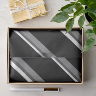 Zwart en Wit Diagonaal Gestreepd Tissuepapier Inpa