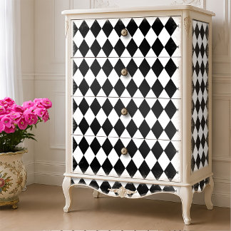 Zwart en wit diamant Alice in Wonderland decoupage Tissuepapier