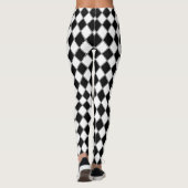Zwart en Wit Diamant Argyle Patroon Leggings (Achterkant)