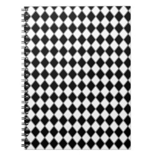 Zwart en Wit Diamant Argyle Patroon Notitieboek