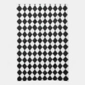 Zwart en Wit Diamant Argyle Patroon Theedoek (Verticaal)