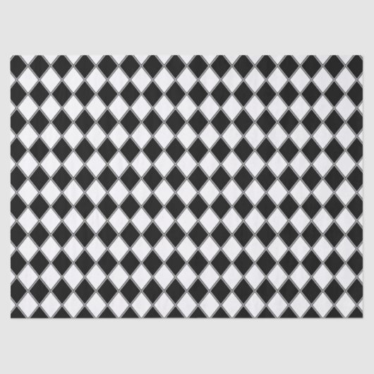 Zwart en Wit Diamant Argyle Patroon Tissuepapier (Voorkant)