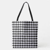 Zwart en Wit Diamant Argyle Patroon Tote Bag (Voorkant)