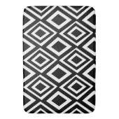Zwart en wit diamant geometrisch patroon badmat (Voorkant Verticaal)