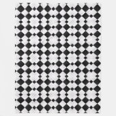 Zwart en wit diamant geometrisch patroon fleece de deken (Voorkant)