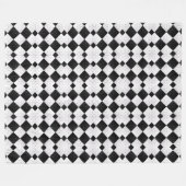 Zwart en wit diamant geometrisch patroon fleece de deken (Voorkant (Horizontaal))