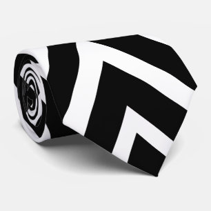 Zwart en wit diamant geometrisch patroon stropdas