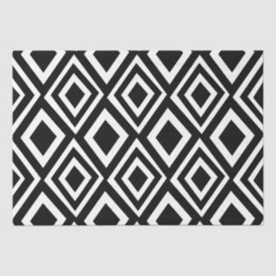 Zwart en wit diamant geometrisch patroon tissuepapier