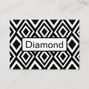 Zwart en wit diamant geometrisch patroon visitekaartje