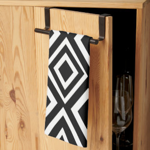 Zwart en wit diamant geometrisch theedoek