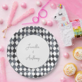 Zwart en wit diamant papieren bord (Feest)