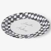 Zwart en wit diamant papieren bord (Gekanteld)