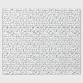 Zwart en wit Doodle Cat Face Cadeaupapier (Vlak)