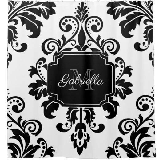  zwart en wit douchegordijn (Voorkant)