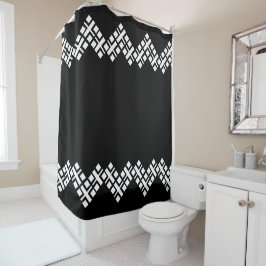 Zwart en wit douchegordijn
