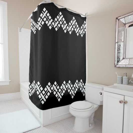 Zwart en wit douchegordijn (In situ)